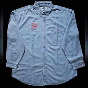 Lee Sport Denim Button-Up Shirt XL Clay Walker Embroidered Vintage WesternCasual